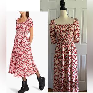 Betsey Johnson Strawberry Feilds Challis Midi Dress size XS